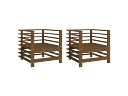 Maison Exclusive - Cadeiras De Jardim 2 Pcs Madeira De Pinho Maciça Castanho-mel