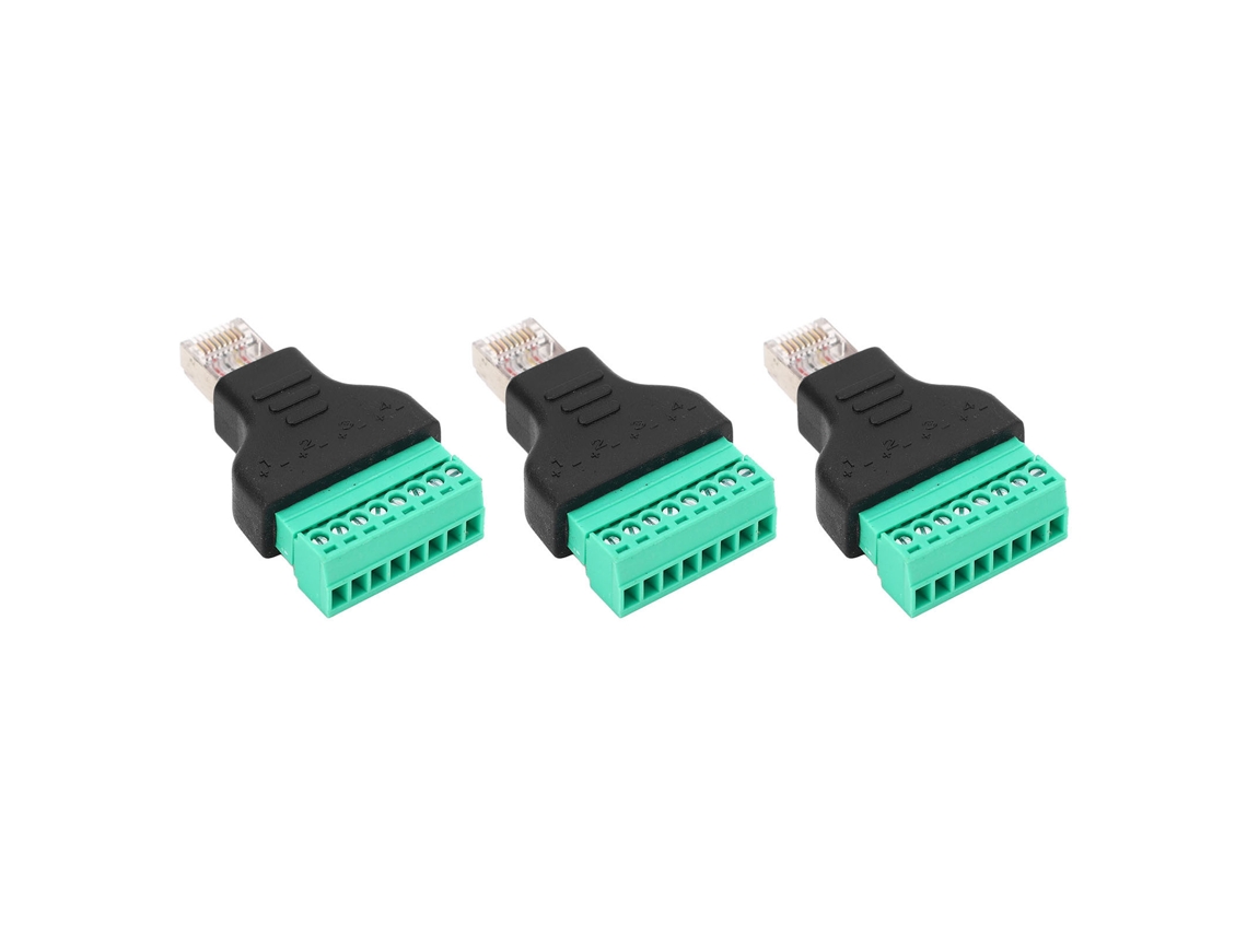 Laxiscreed Adaptador Rj45 Com Terminais De Parafusar Para Interface De Rede De 8 Pinos