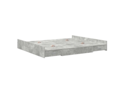 Conjunto 1 Estrutura De Cama Moderna Vidaxl Cinzento Madeira De Pinho Maciça (180 X 200 Cm)