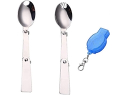Talheres Dobráveis ​​zk, Colher Dobrável Portátil, Gancho De Aço Inoxidável, Caixa De Armazenamento, Talheres De Acampamento Olysi Shop