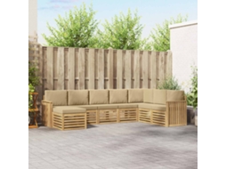 Vidaxl Conjunto De Sofás Para Exterior 8 Pcs Branco E Bege