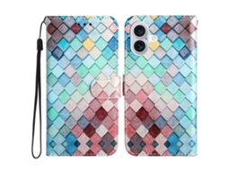 Capa Em Couro Pu Para Apple Iphone 16 Plus - Grades