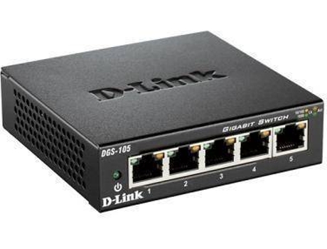 SWITCH D-LINK METAL 5P GIGABIT DGS-105 — 2000 Mbps | 5 Portas