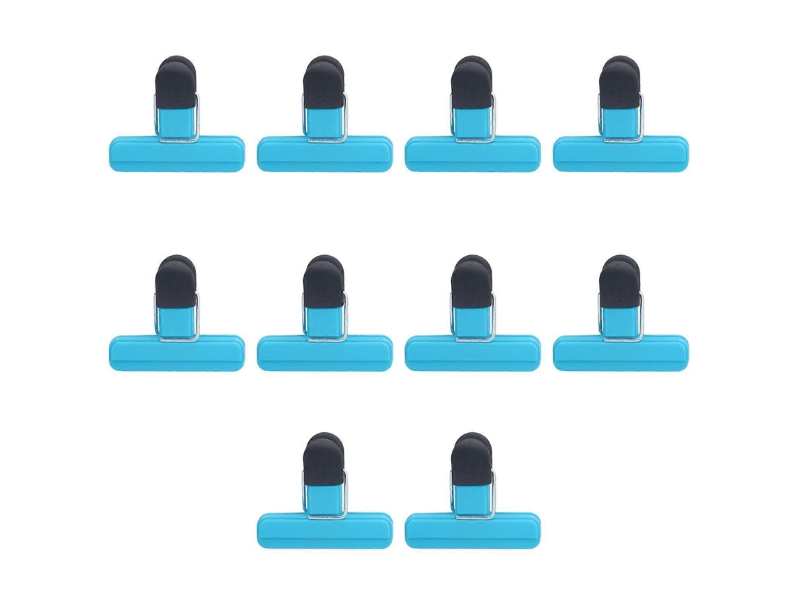 10 Peças De Clip De Alimentos, Abs, Clip De Saco De Frituras, Boa Vedação E Multifuncional, Clip Anti Deslizante Para Cozinha, Azul Grande Sygo