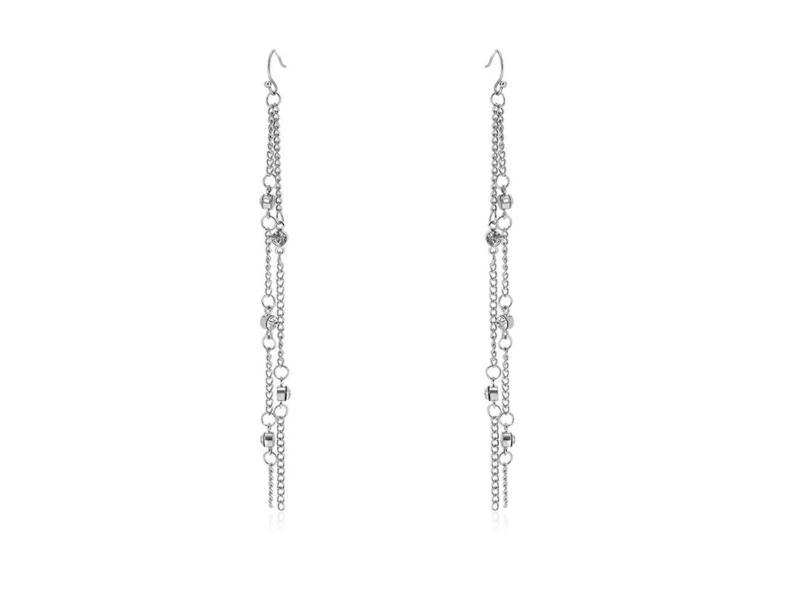 Brincos Com Pingentes De Cristal E Strass Longos