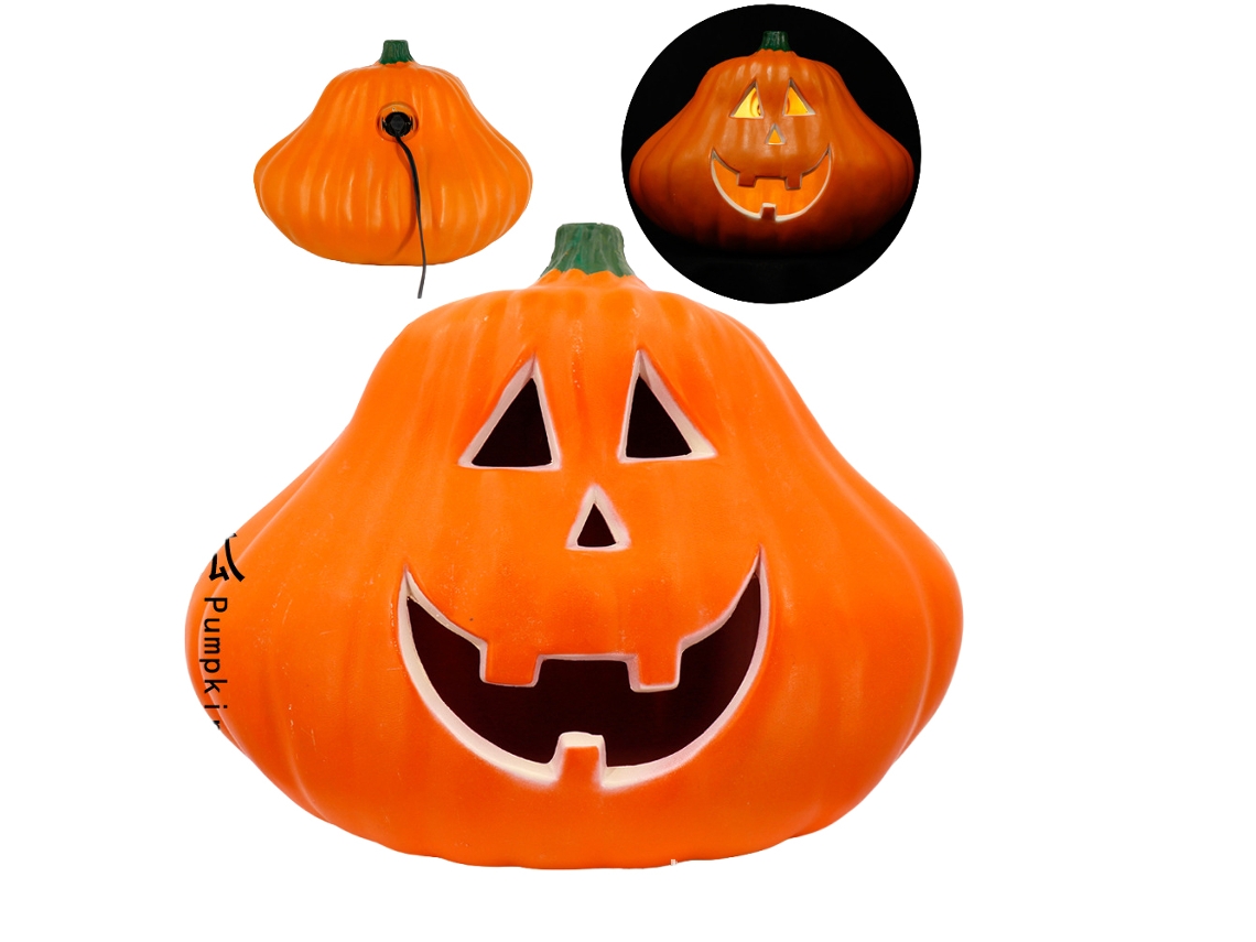 Laxiscreed Abóbora De Halloween Led Iluminada, Decoração Assustadora Para Interior E Exterior, 16 Polegadas