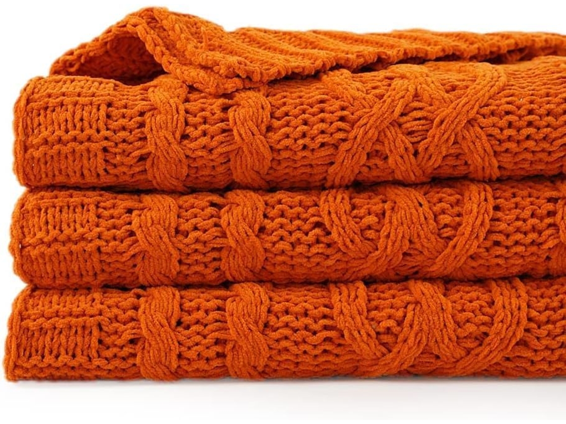 Cobertor Laranja 130 X 170 Cm, Cobertor Quente De Outono Para Sofá, Cobertor De Halloween, Cobertor De Malha Chenille, Supermacio,-aquaforge
