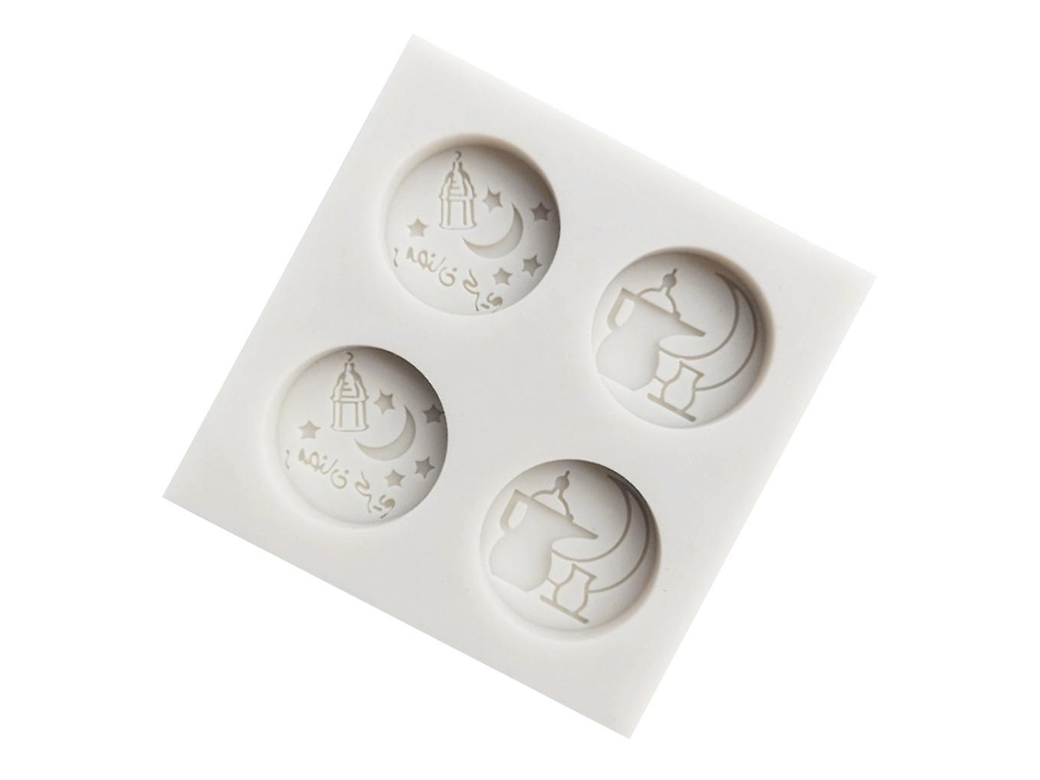 Feliz Eid - Molde De Silicone Para Bolo Com Fonte Árabe E Lua, Para Fondant, Chocolate E Artesanato De Açúcar