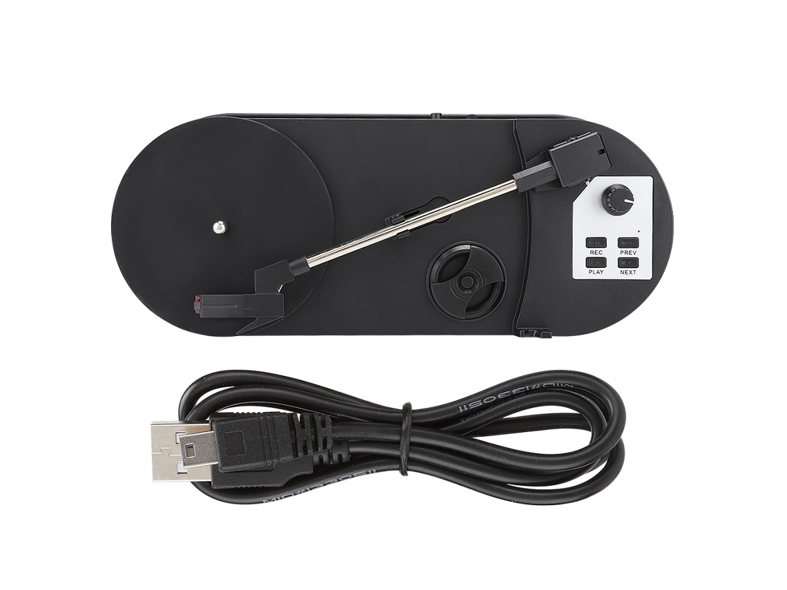 Mini Player De Vinil 33/45 Rpm Para Mp3 Portátil Com Conversor De Áudio E Alto Falante Embutido