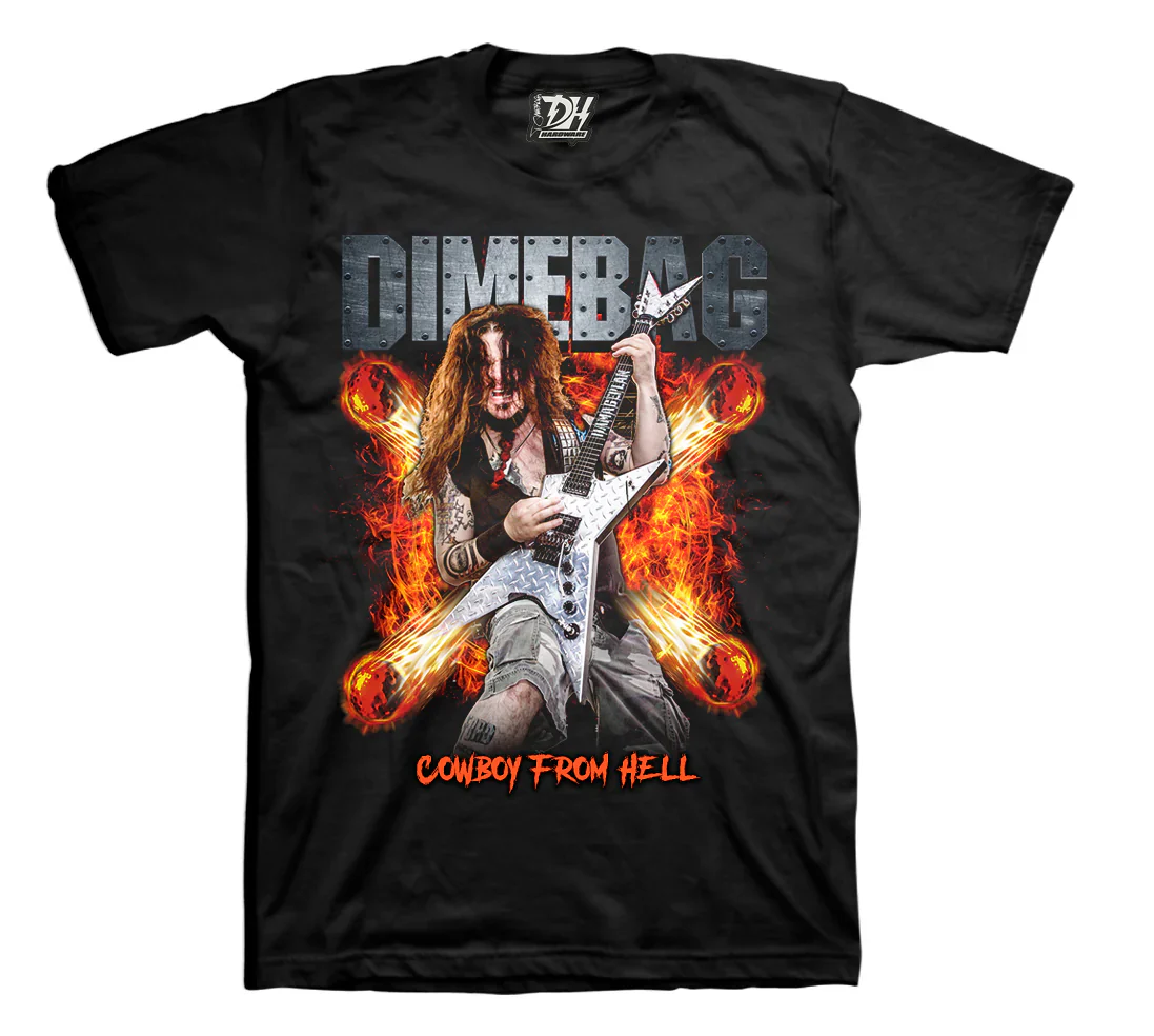 Dimebag Darrell Cowboy T-shirt Unisex Rockinstone Size:xl