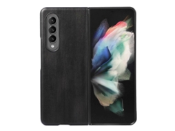 Capa De Celular Em Pu Com Textura De Vaca Amarela Para Samsung Galaxy Z Fold3 5g