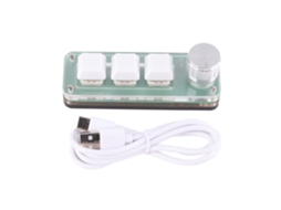 Teclado Mecânico Mini LAXISCREED (3 Teclas com Botão Rotativo, Iluminação Rgb, Diy Programável)