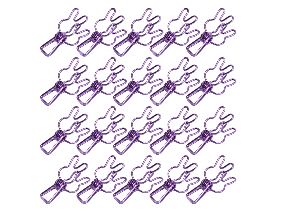 20 Clip Metal Binder Clip Papel Clip Clamp De Eletroplaca Multiuso Roxo