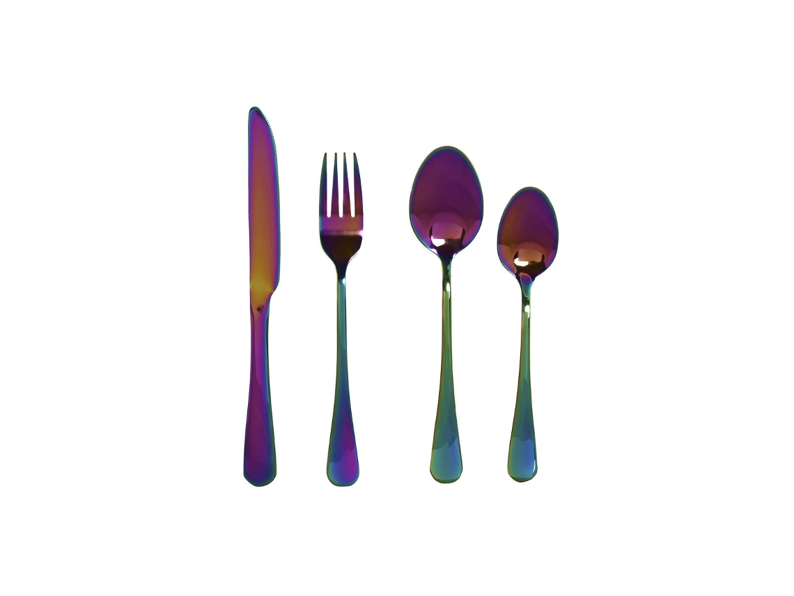 Conjunto de talheres de aço inoxidável Home Esprit 1,8 x 0,3 x 23 cm 16 peças