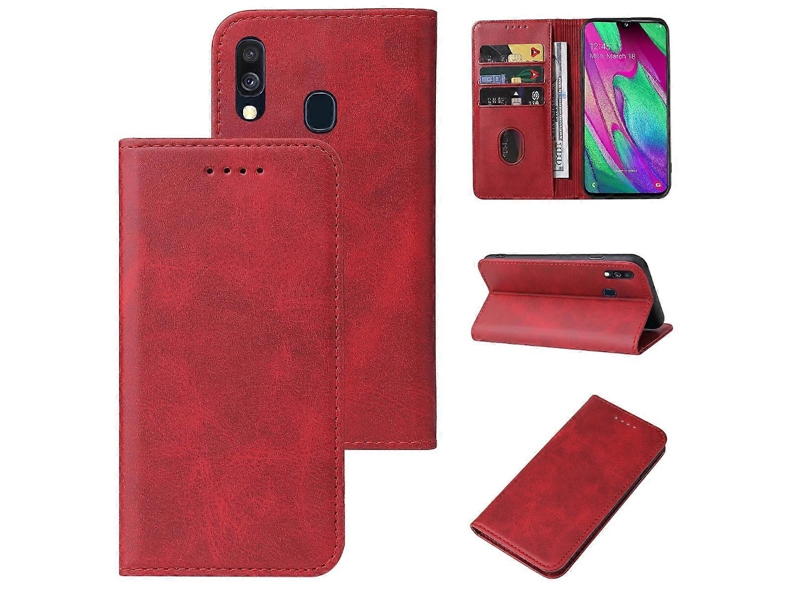 Capa Couro Magnética Para Samsung Galaxy A40, Elysve