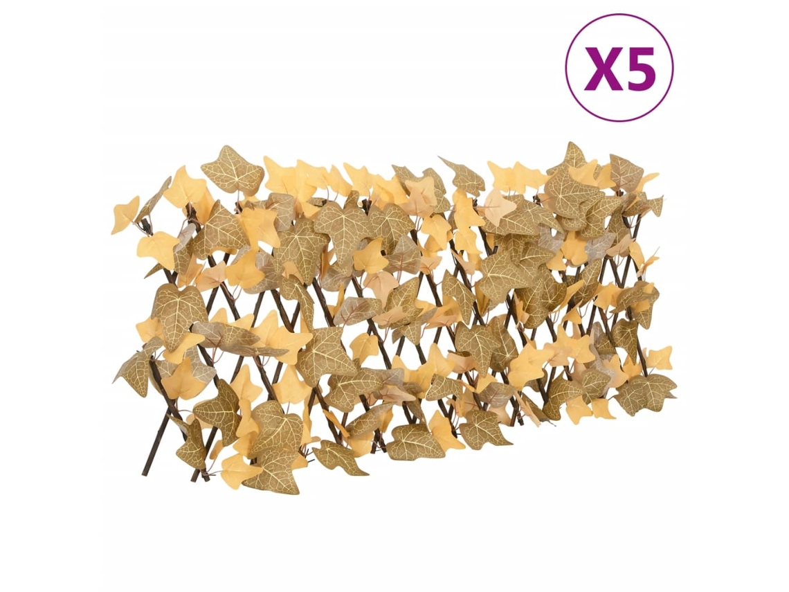 Vidaxl Treliça De Ácer Artificial Extensível 5 Pcs 180x30 Cm Laranja