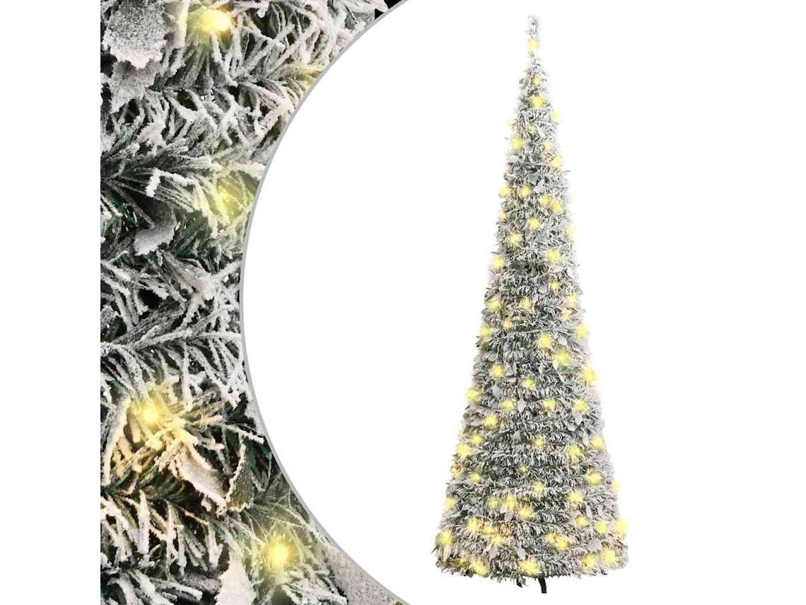 Vidaxl Árvore De Natal Artificial Pop-up C/ 150 Luzes Led E Neve 180cm