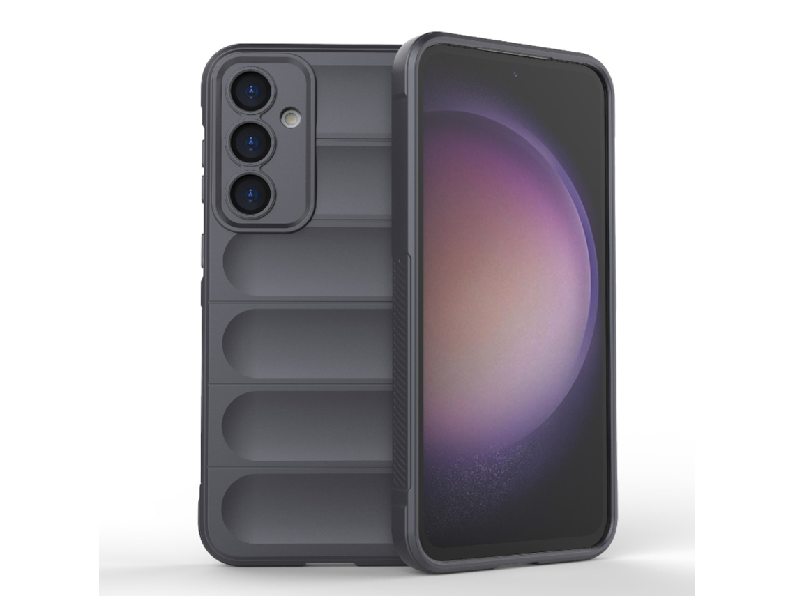 Capa Halinuia Para Samsung Galaxy S23 Fe 5g Magic Shield Tpu Flanela Cinzento Escuro