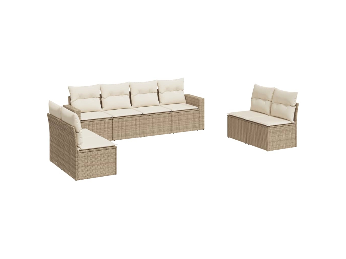 Garden Sofa Set, Garden Sofa Sets Vidaxl Bege Rattan / Vime (n/a)