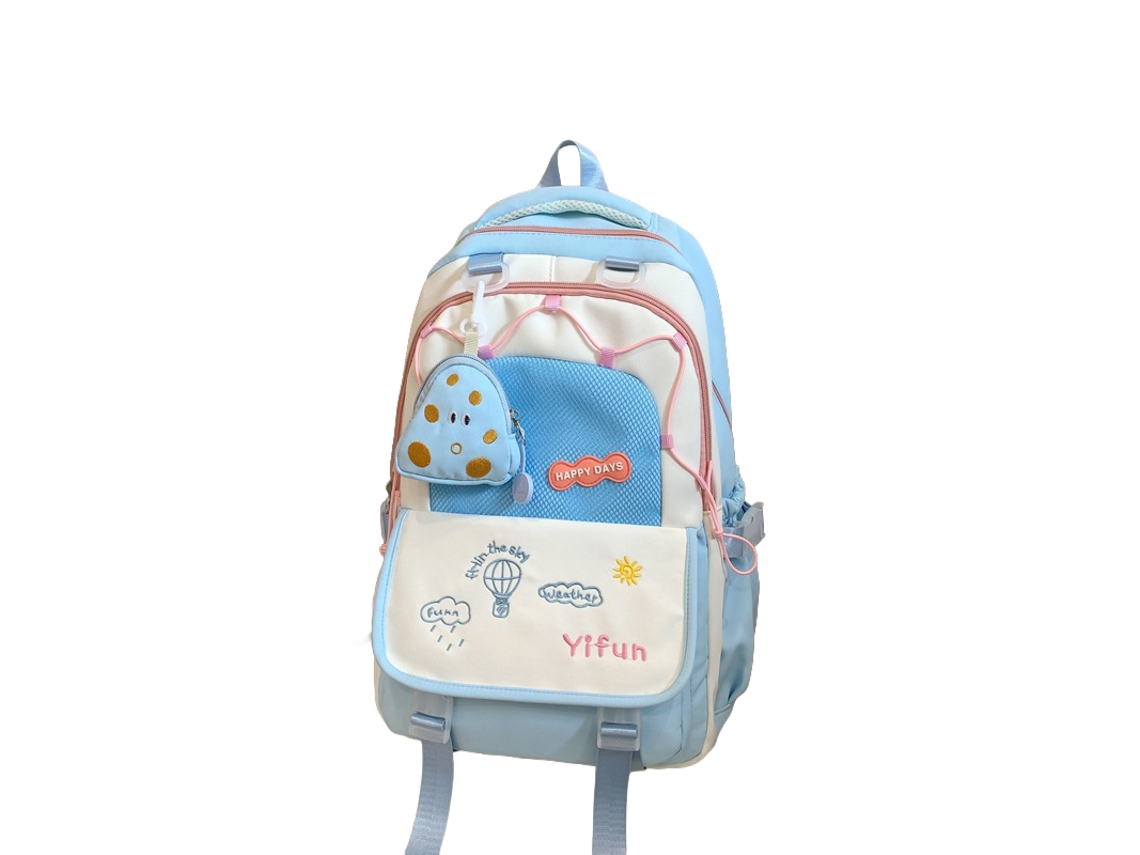 Laxiscreed Mochila Escolar Studente Com Design Colour-block E Grande Capacidade Para Jovens
