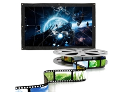 Tela de Projetor de Lona 200 Polegadas 16:9 para Filmes ao Ar Livre, Alta Resistência EOOCOO
