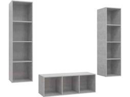 Tv Cabinet Set, Tv Cabinet Sets Vidaxl Cinzeto Madeira Processada (n/a)