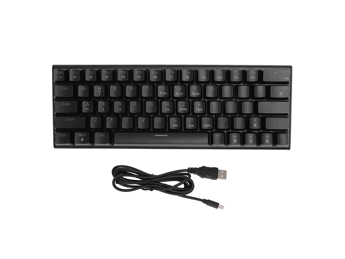 Aetheria teclado Gamer Mecânico Blue Switch 63 Teclas Rgb Backlit Usb Type C para Desktop Laptop