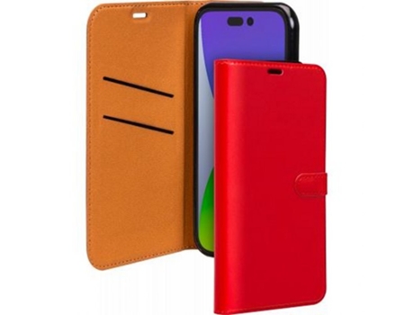 Capa Fólio Aba Fecho Língua para iPhone 14 Pro BIGBEN CONNECTED Plástico Magnética Vermelho