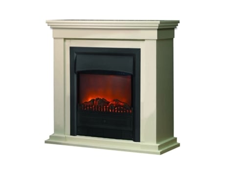 Xaralyn Calgary Lagos Lareira eléctrica com queimador de 1800W com efeito de chama, Branco