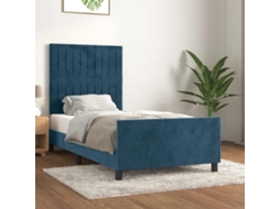 Vidaxl Estrutura De Cama Sem Colchão 80x200 Cm Veludo Azul-escuro