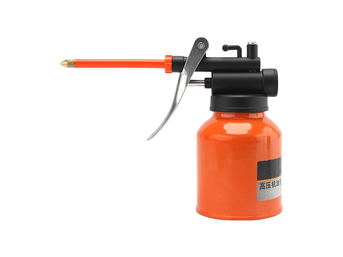 Bomba de óleo manual de aço carbono de alta pressão de 250 ml para uso doméstico e automotivo, laranja.
