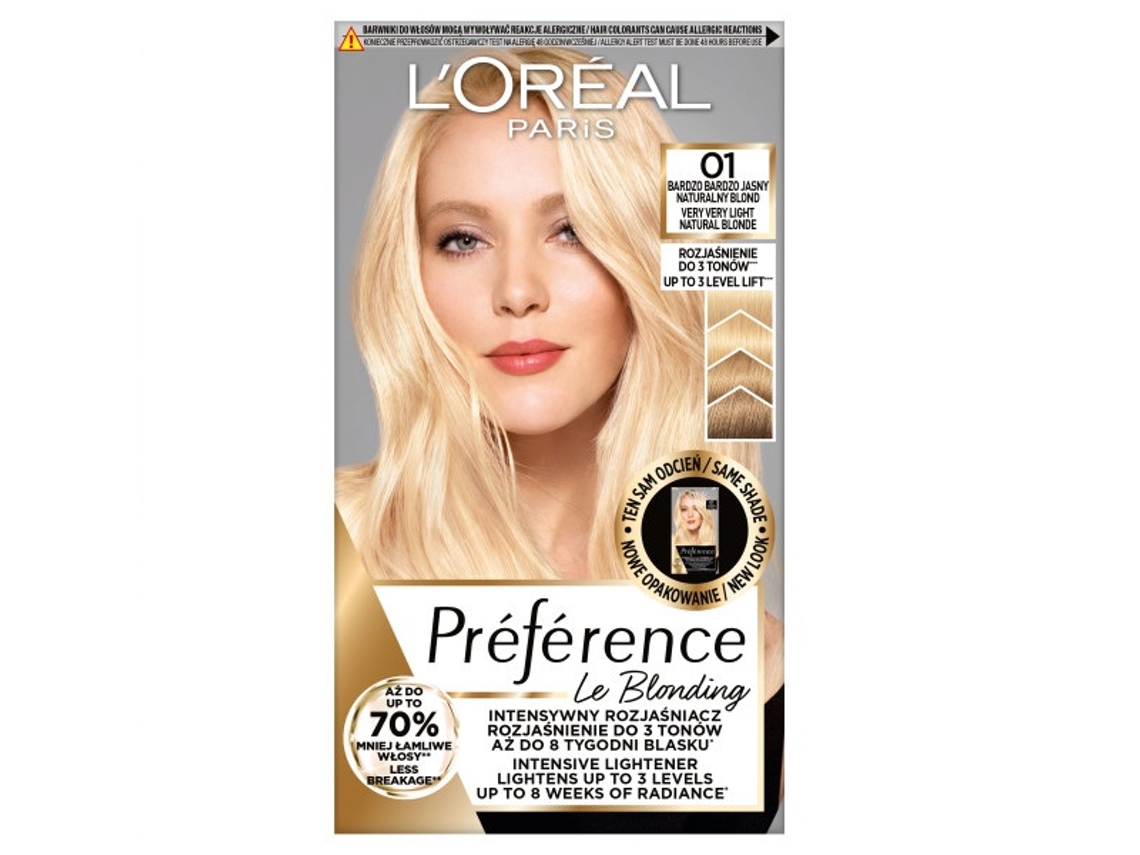 Preferência 01 Tintura de Cabelo Loiro Natural Claro Loreal Paris