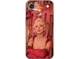 Capa Para Celular Compatível Com Apple Iphone Air Com Estampa Da Taylor Swift Em Vestido Vermelho E Letras Com Glitter Ts