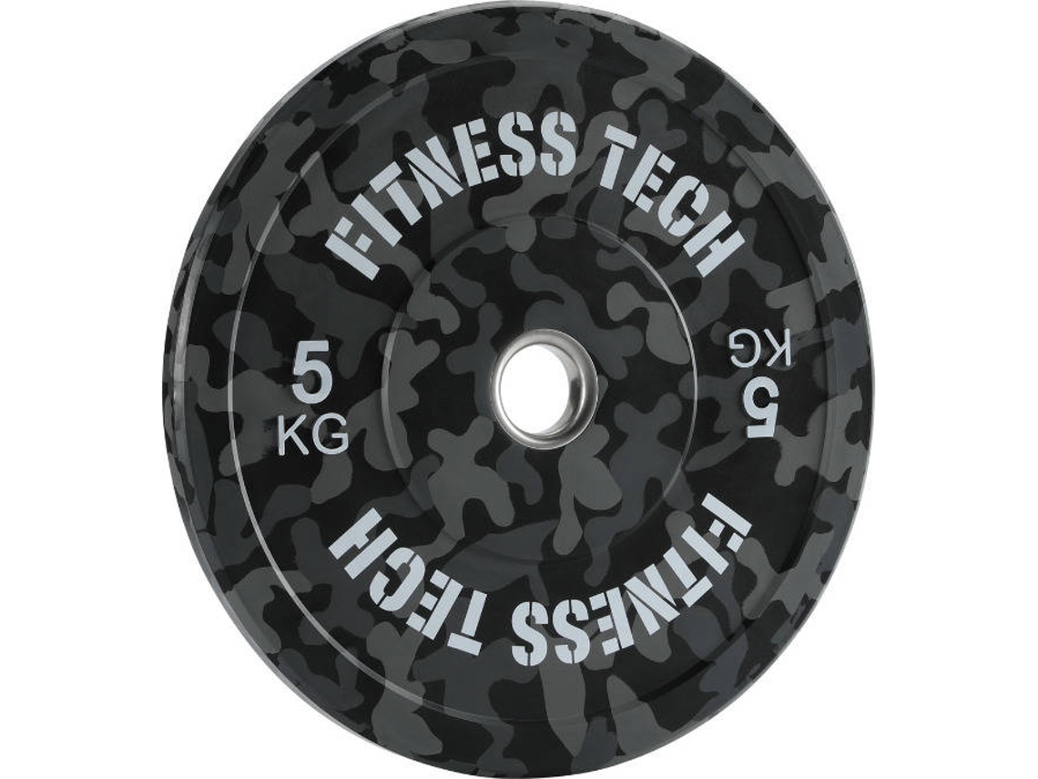 Disco de Musculação FITNESS TECH Camuflagem Cinzento (5 kg)