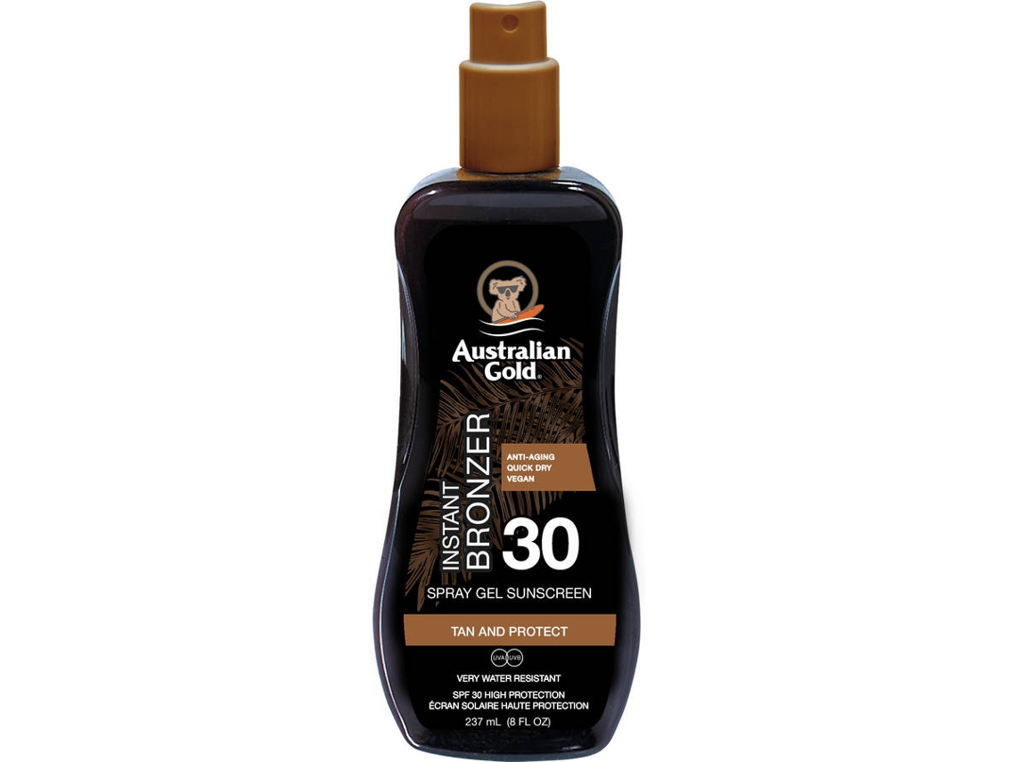 Protetor Solar AUSTRALIAN GOLD Instant Bronzer Spray Gel SPF 30 (237 ml)