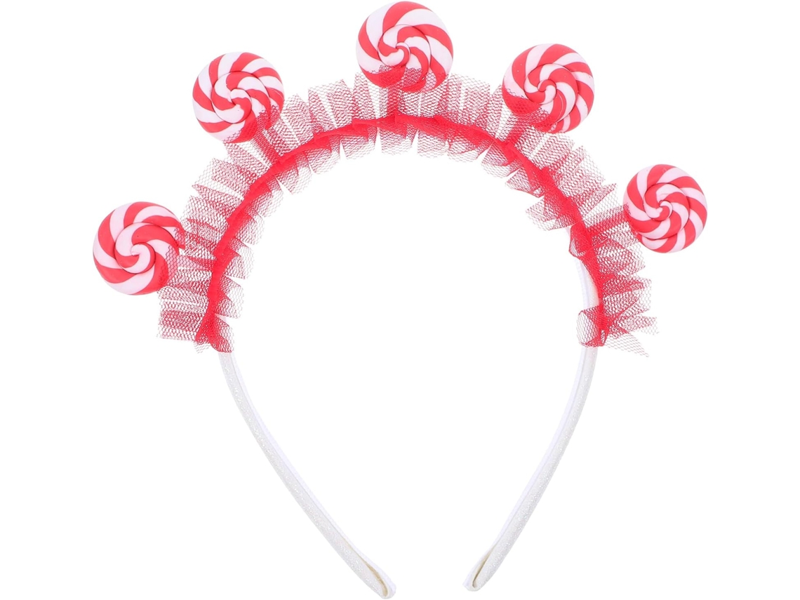 Tiara de pirulito vermelho, acessório de cabelo para festa de aniversário infantil.