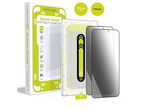 Protetor de tela de privacidade Origin Mobile com aplicador fácil, 2 unidades para iPhone 16