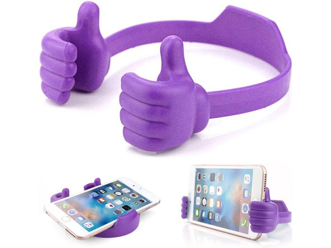 Suporte De Mesa Para Celular Violet Thumbs Up, Suporte Universal E Flexível Para Celular.