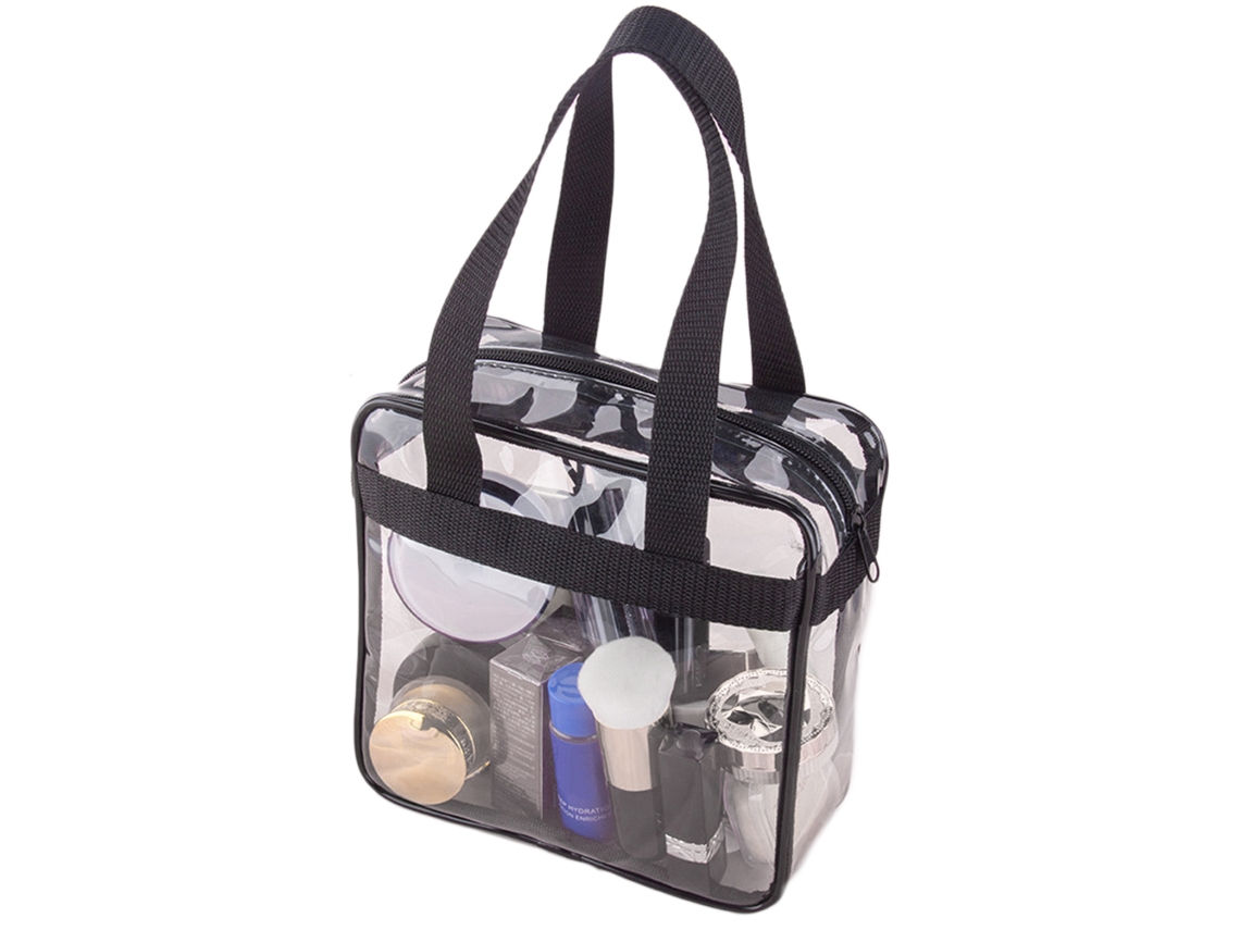 Bolsa De Maquiagem Transparente De Grande Capacidade Para Viagens Feita De Pvc Resistente E Impermeável Para Mulheres