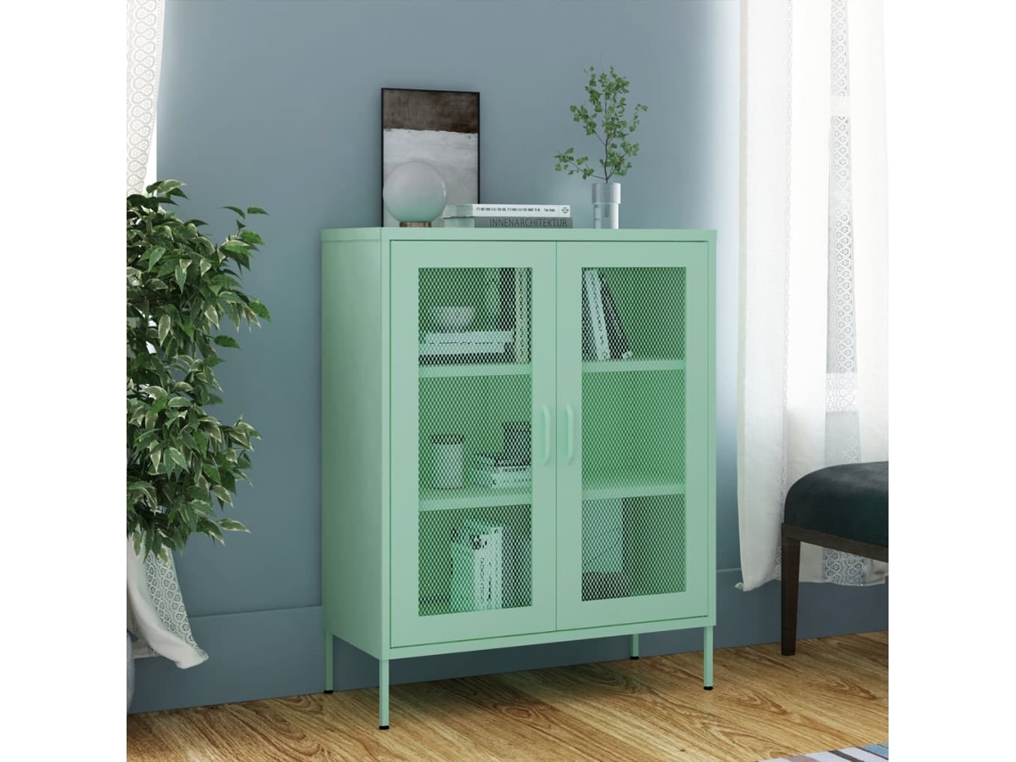 Vidaxl Armário De Arrumação Aço 80x35x101,5 Cm Verde-hortelã
