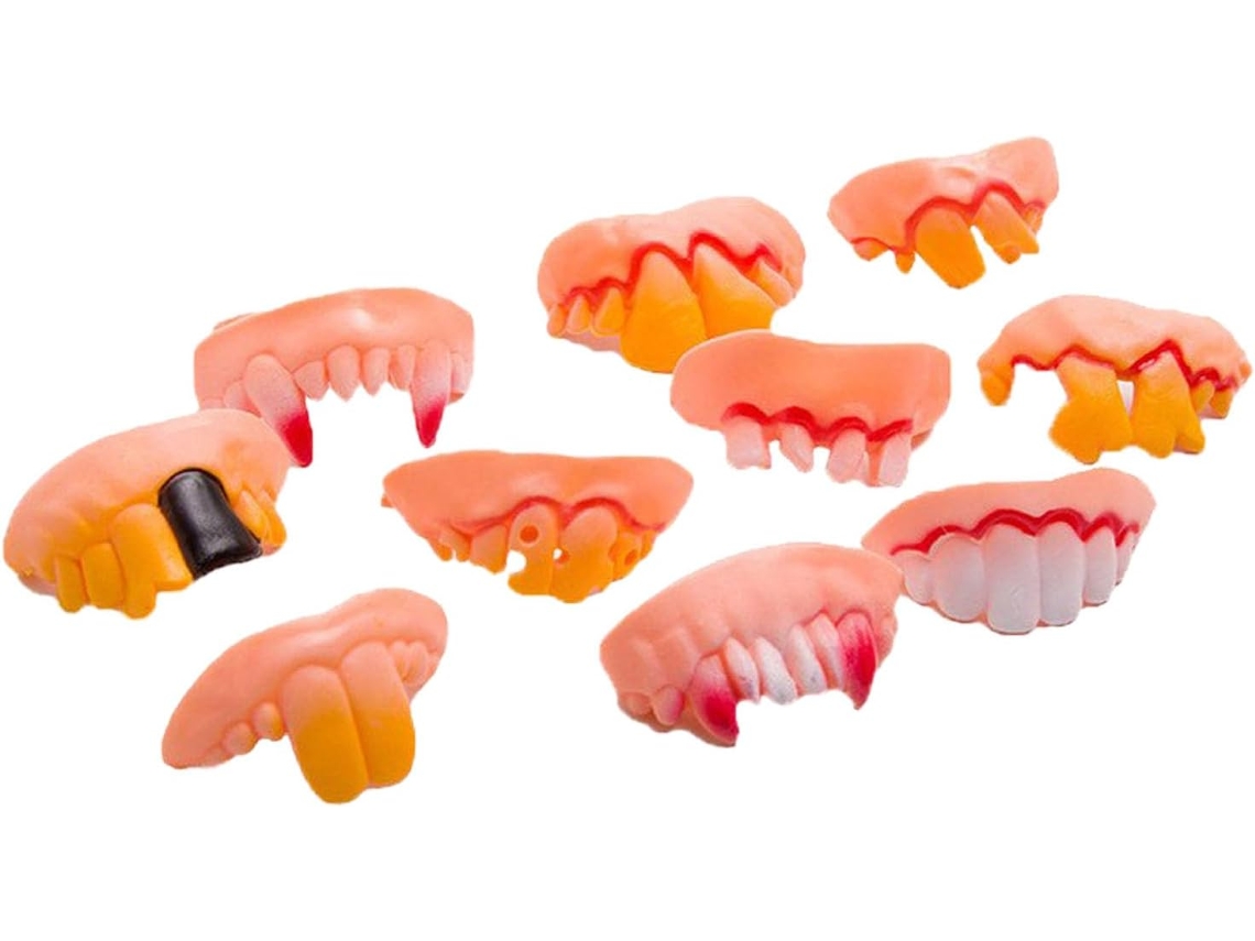 Dentadura de brinquedo divertida e realista da Zjchao, acessórios de dentes postiços para festas, fantasias e
