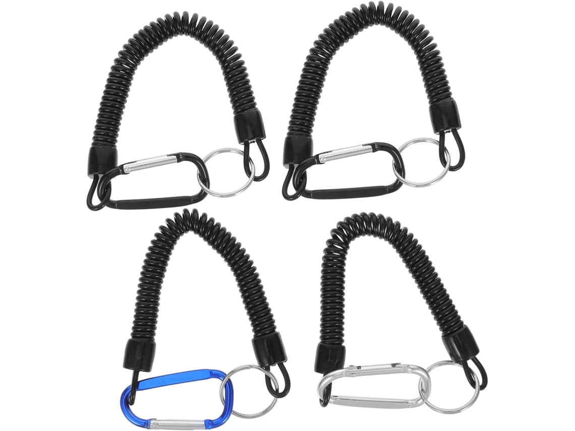 Conjunto De 4 Chaveiros Elásticos Telescópicos Reforçados Para Pesca, Atividades Ao Ar Livre, Camping E Trilhas. Cor Aleatória. Gokoco