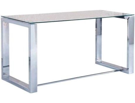 Secretária ABECEDARIO Office Cinzento (140 x 75 x 70cm - Metal e Vidro)