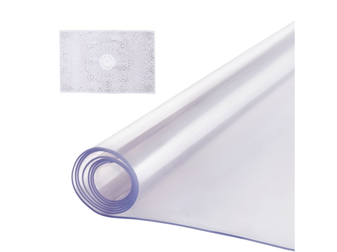 Protetor De Secretária Em Pvc Transparente 2 Mm 61 X 122 Cm Antiderrapante, Fácil De Limpar Tekmaquinas