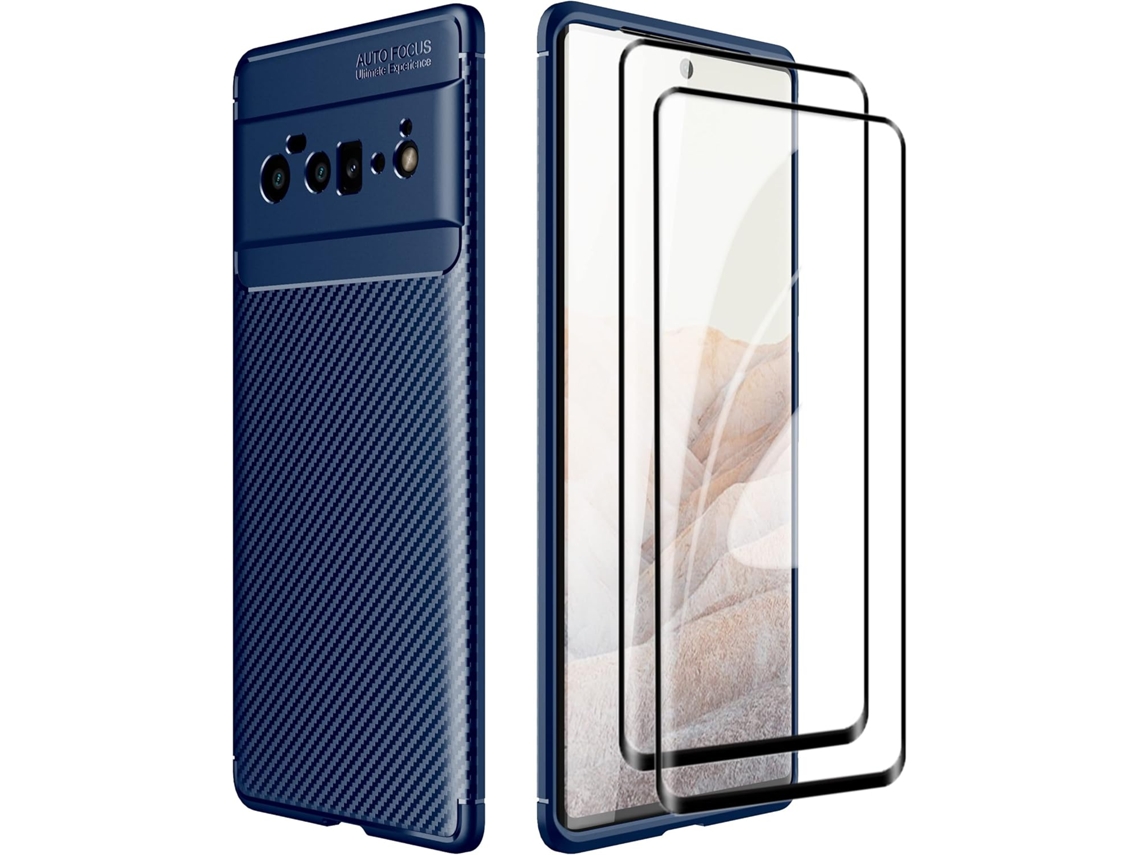 Conjunto de Películas de Ecrã Proteção Fibra para Google Pixel 6 Pro HONGWE. Azul (2un)