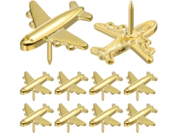 Tachinhas de Metal Dourado no Formato Avião Da Hemobllo para Parede, 24 Peças, Multiuso e Decorativo para Quadros