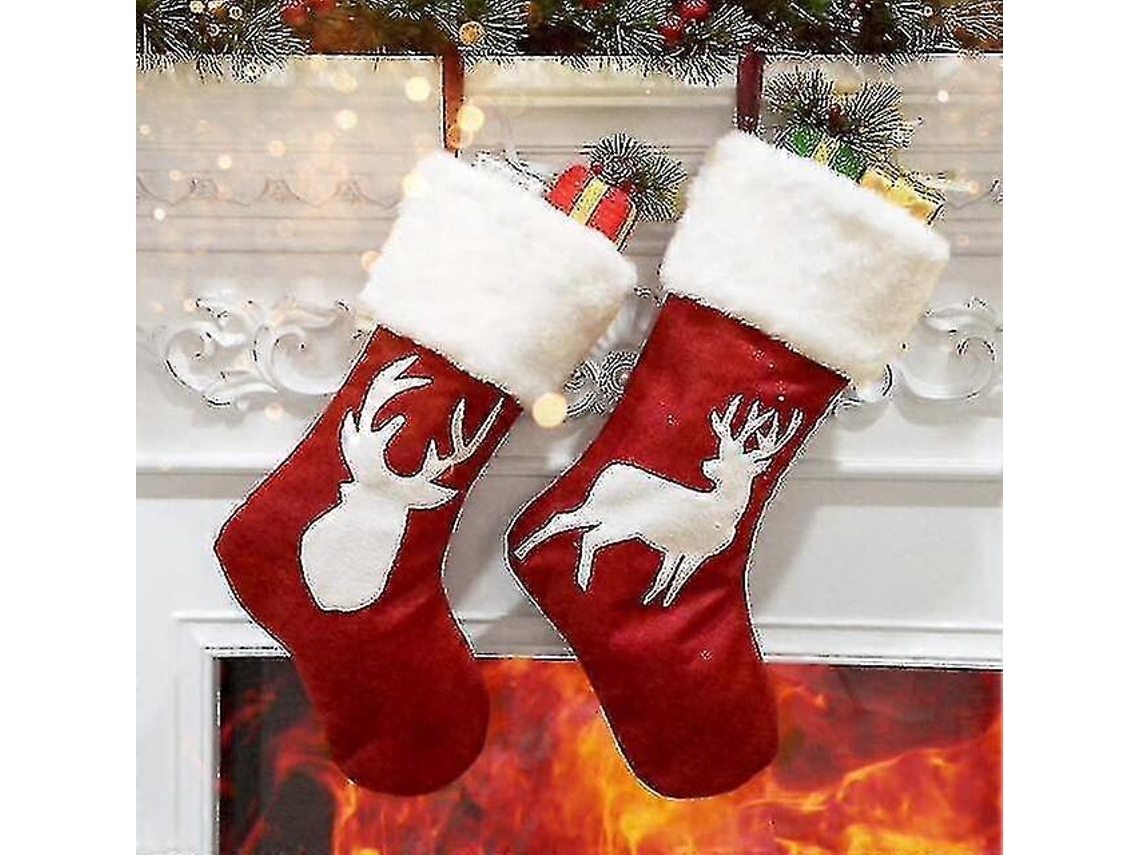 Meias De Natal De 18 Polegadas Para Decoração De Festa De Natal Em Família. Olysi Shop (pacote Com 2)