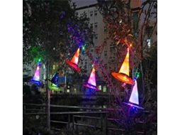 Chapéu de Halloween com luz LED, decoração para exterior LAXISCREED