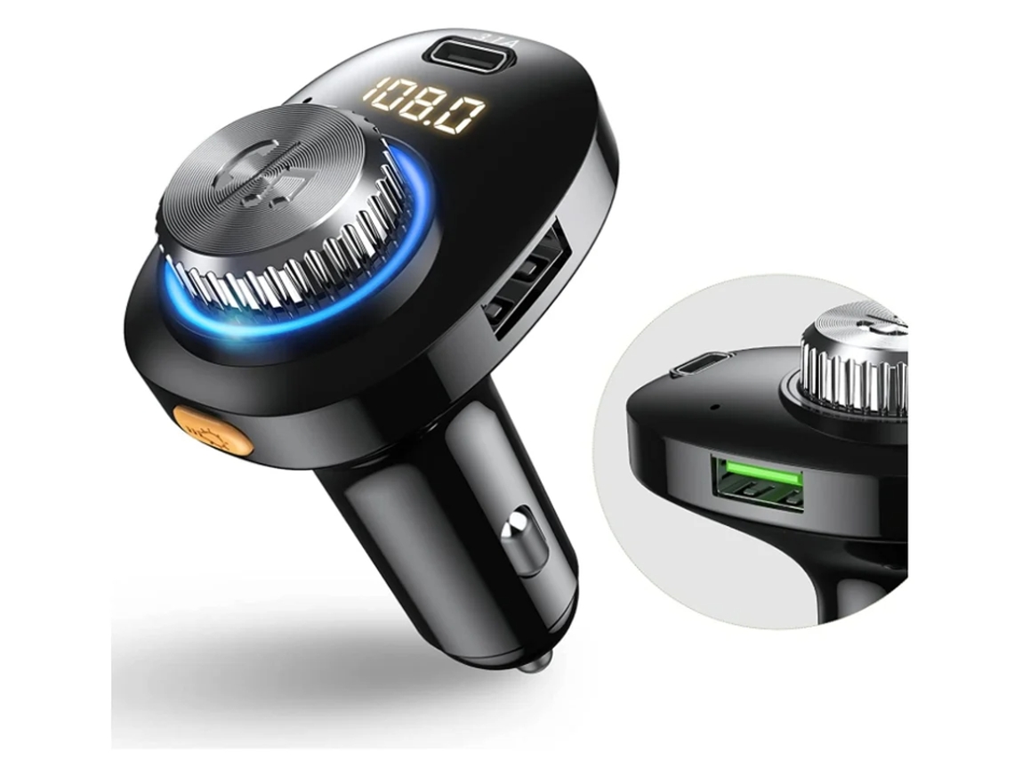 Transmissor Fm Bluetooth 5.0 para Carro Redução de Ruído Cvc Carregamento Rápido de 22 5 W Pd e Qc3.0 YIZHOOD
