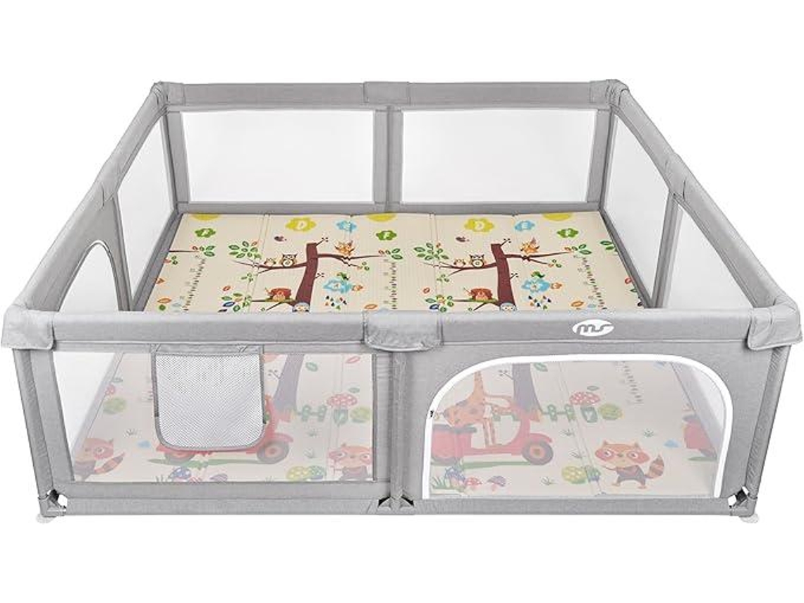 Tapete para Brincar de Bebê TRENDY 180X120 Cm Tapete Dupla Face Muito Acolchoado 1Cm de Espessura Dobrável e com Bolsa de Transporte MS